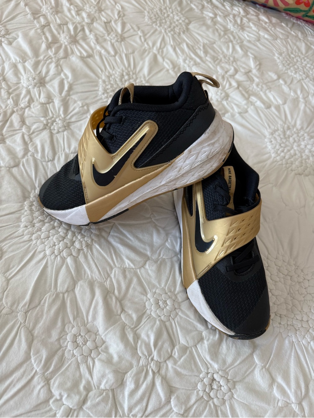 Nike Youth Black and Gold Training Sneakers